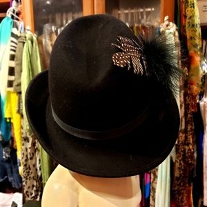 Vintage Black Felt Hat